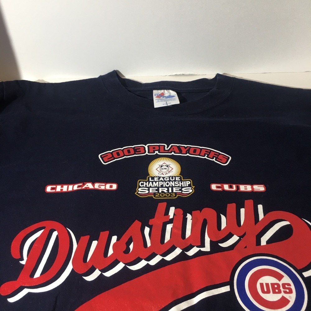 Vintage Majestic 2003 Cubs Playoffs Dustiny-size L - Picture 3 of 4